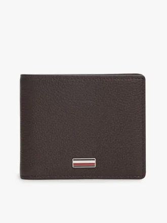 Portefeuille à deux volets en cuir grainé