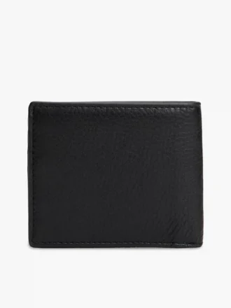 Portefeuille à deux volets en cuir grainé