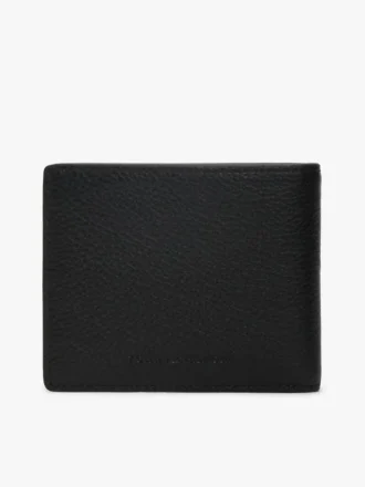 Portefeuille à deux volets en cuir grainé