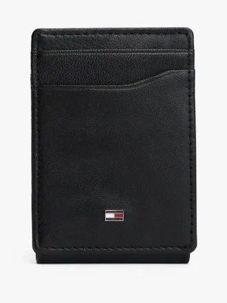 Portefeuille à deux volets en cuir grainé avec fermeture magnétique