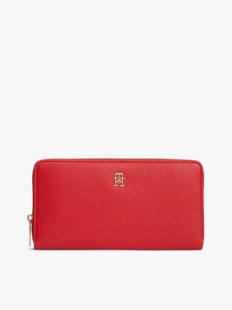 Portefeuille zippé grand format avec logo monogramme