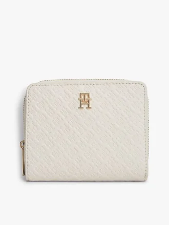 Portefeuille zippé à motif monogramme intégral