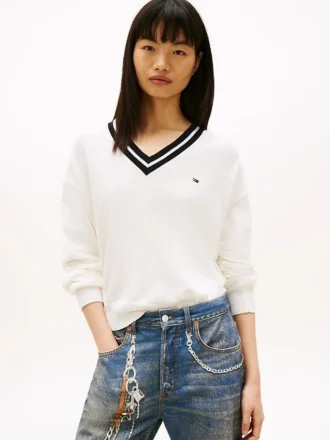 Pull à col en V et coupe ample Tommy Jeans Pull à col en V et coupe ample Tommy Jeans