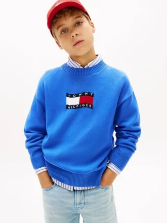 Pull pour enfant avec logo drapeau ondulé