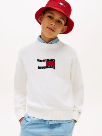 Pull pour enfant avec logo drapeau ondulé