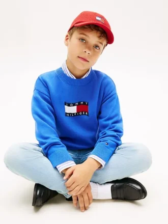 Pull pour enfant avec logo drapeau ondulé