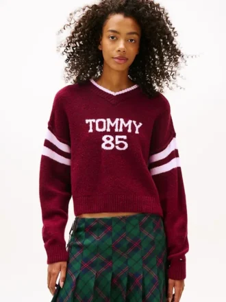 Pull Tommy Jeans 85 Varsity à col en V