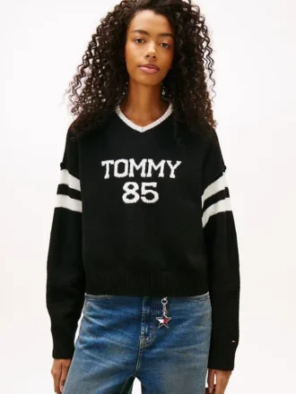 Pull Tommy Jeans 85 Varsity à col en V