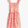 Robe à bretelles volantées et imprimé floral pour enfant Robe à bretelles volantées et imprimé floral pour enfant