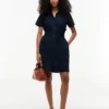 Robe chemise en lin et coton avec ceinture Robe chemise en lin et coton avec ceinture