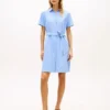 Robe chemise en lin et coton avec ceinture Robe chemise en lin et coton avec ceinture