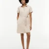 Robe chemise en lin et coton avec ceinture Robe chemise en lin et coton avec ceinture