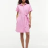 Robe chemise en lin et coton avec ceinture Robe chemise en lin et coton avec ceinture