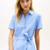 Robe chemise en lin et coton avec ceinture Robe chemise en lin et coton avec ceinture