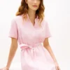 Robe chemise en lin et coton avec ceinture Robe chemise en lin et coton avec ceinture
