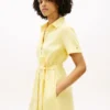 Robe chemise en lin et coton avec ceinture Robe chemise en lin et coton avec ceinture