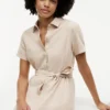 Robe chemise en lin et coton avec ceinture Robe chemise en lin et coton avec ceinture