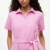 Robe chemise en lin et coton avec ceinture Robe chemise en lin et coton avec ceinture