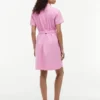 Robe chemise en lin et coton avec ceinture Robe chemise en lin et coton avec ceinture