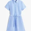 Robe chemise en lin et coton avec ceinture Robe chemise en lin et coton avec ceinture