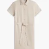 Robe chemise en lin et coton avec ceinture Robe chemise en lin et coton avec ceinture