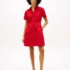 Robe chemise en popeline à œillets brodés Robe chemise en popeline à œillets brodés