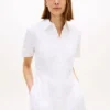 Robe chemise en popeline à œillets brodés Robe chemise en popeline à œillets brodés