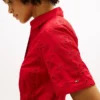 Robe chemise en popeline à œillets brodés Robe chemise en popeline à œillets brodés
