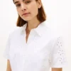 Robe chemise en popeline à œillets brodés Robe chemise en popeline à œillets brodés