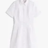 Robe chemise en popeline à œillets brodés Robe chemise en popeline à œillets brodés