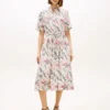 Robe chemise midi en lin à imprimé animal Robe chemise midi en lin à imprimé animal