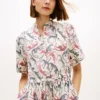 Robe chemise midi en lin à imprimé animal Robe chemise midi en lin à imprimé animal