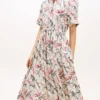 Robe chemise midi en lin à imprimé animal Robe chemise midi en lin à imprimé animal