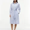 Robe chemise midi à rayures et motif floral intégral Robe chemise midi à rayures et motif floral intégral