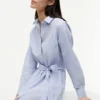 Robe chemise midi à rayures et motif floral intégral Robe chemise midi à rayures et motif floral intégral