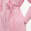 Robe chemise midi à rayures et motif floral intégral Robe chemise midi à rayures et motif floral intégral