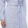 Robe chemise midi à rayures et motif floral intégral Robe chemise midi à rayures et motif floral intégral