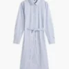 Robe chemise midi à rayures et motif floral intégral Robe chemise midi à rayures et motif floral intégral