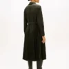 Robe chemise plissée en sergé avec ceinture Robe chemise plissée en sergé avec ceinture