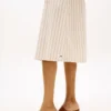 Robe-chemise rayée en lin et coton