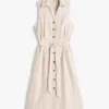 Robe-chemise rayée en lin et coton