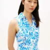Robe chemise sans manches à ceinture en mélange de lin Robe chemise sans manches à ceinture en mélange de lin