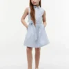 Robe chemise sans manches à ceinture pour enfant Robe chemise sans manches à ceinture pour enfant