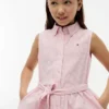 Robe chemise sans manches à ceinture pour enfant Robe chemise sans manches à ceinture pour enfant