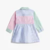 Robe-chemise stretch à rayures mélangées pour bébés Robe-chemise stretch à rayures mélangées pour bébés