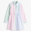 Robe-chemise stretch à rayures mélangées pour enfant Robe-chemise stretch à rayures mélangées pour enfant