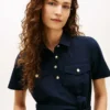Robe chemise utilitaire à manches courtes et ceinture