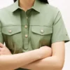 Robe chemise utilitaire à manches courtes et ceinture Robe chemise utilitaire à manches courtes et ceinture