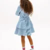 Robe chemise à volants en popeline rayée pour enfant Robe chemise à volants en popeline rayée pour enfant