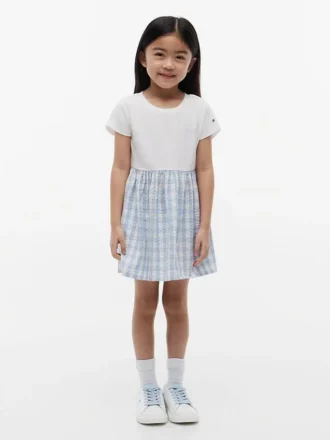 Robe combinée en seersucker vichy pour enfant
